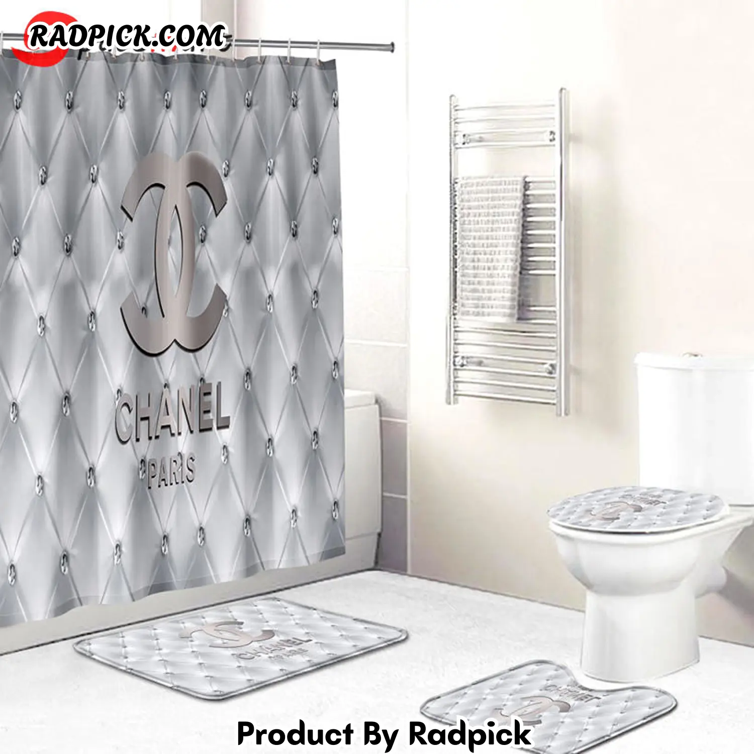 Chanel shower curtain blue sky and black luxury bath mat sets shower curtain 34 bathroom set rp3871142.png